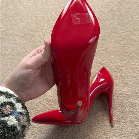 Louboutin Pigalle Red Patent Pointed-Toe Stilettos - Picture 4 of 8